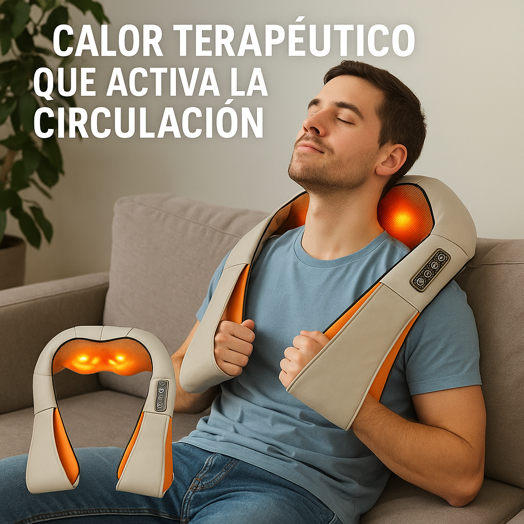 Masajeador Eléctrico Shiatsu Relax Pro para Cuello y Cuerpo con Calor