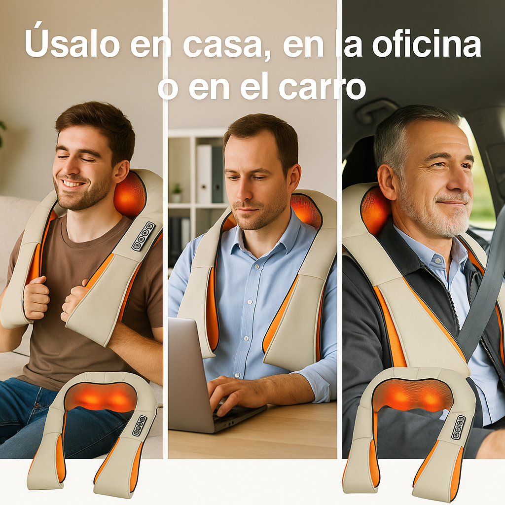 Masajeador Eléctrico Shiatsu Relax Pro para Cuello y Cuerpo con Calor