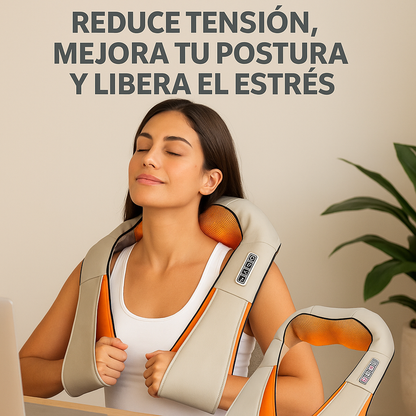 Masajeador Eléctrico Shiatsu Relax Pro para Cuello y Cuerpo con Calor